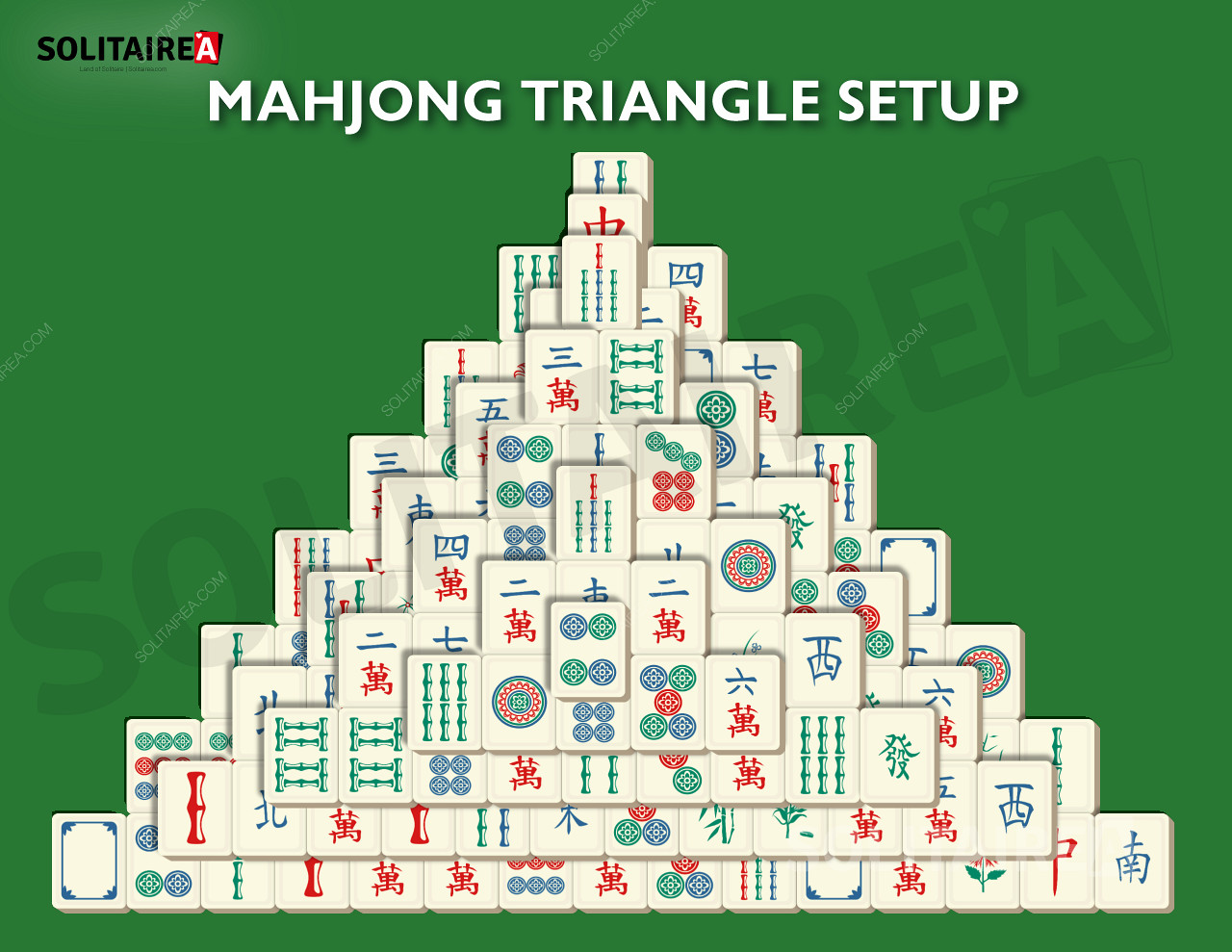 Mahjong Triangle - trojúhelníkové rozložení